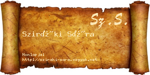 Sziráki Sára névjegykártya